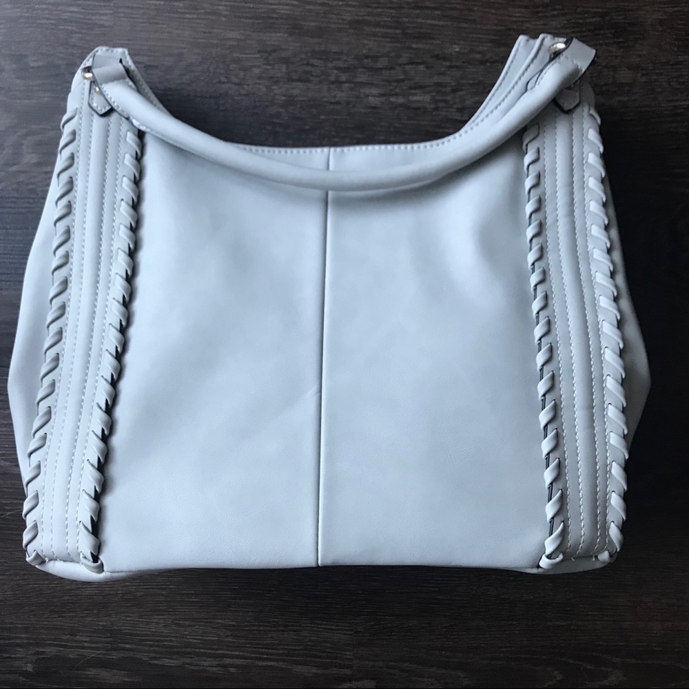 BOGO Stunning Light Grey Purse w Braid Detail - Picture 2 of 8